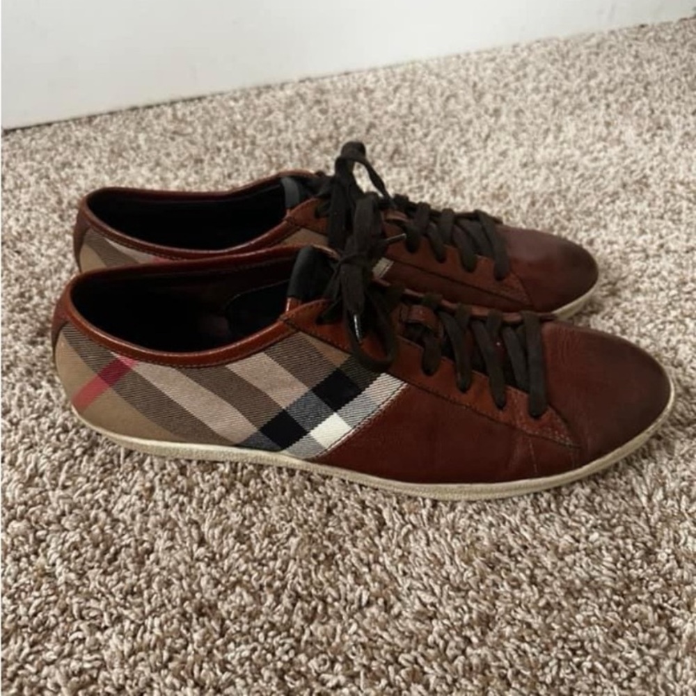 Burberry Brown Plaid Sneakers